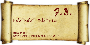 Fükő Mária névjegykártya